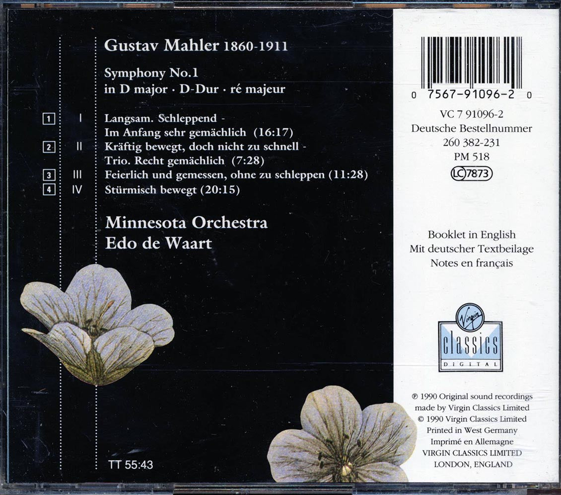 Minnesota Orchestra, Edo De Waart, Mahler - Symphony No. 1 - CD, CD