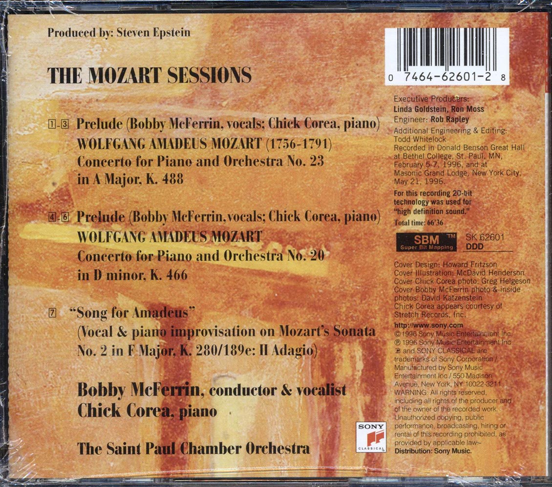 Bobby McFerrin, Chick Corea, The Saint Paul Chamber Orchestra - The Mozart Sessions - CD, CD