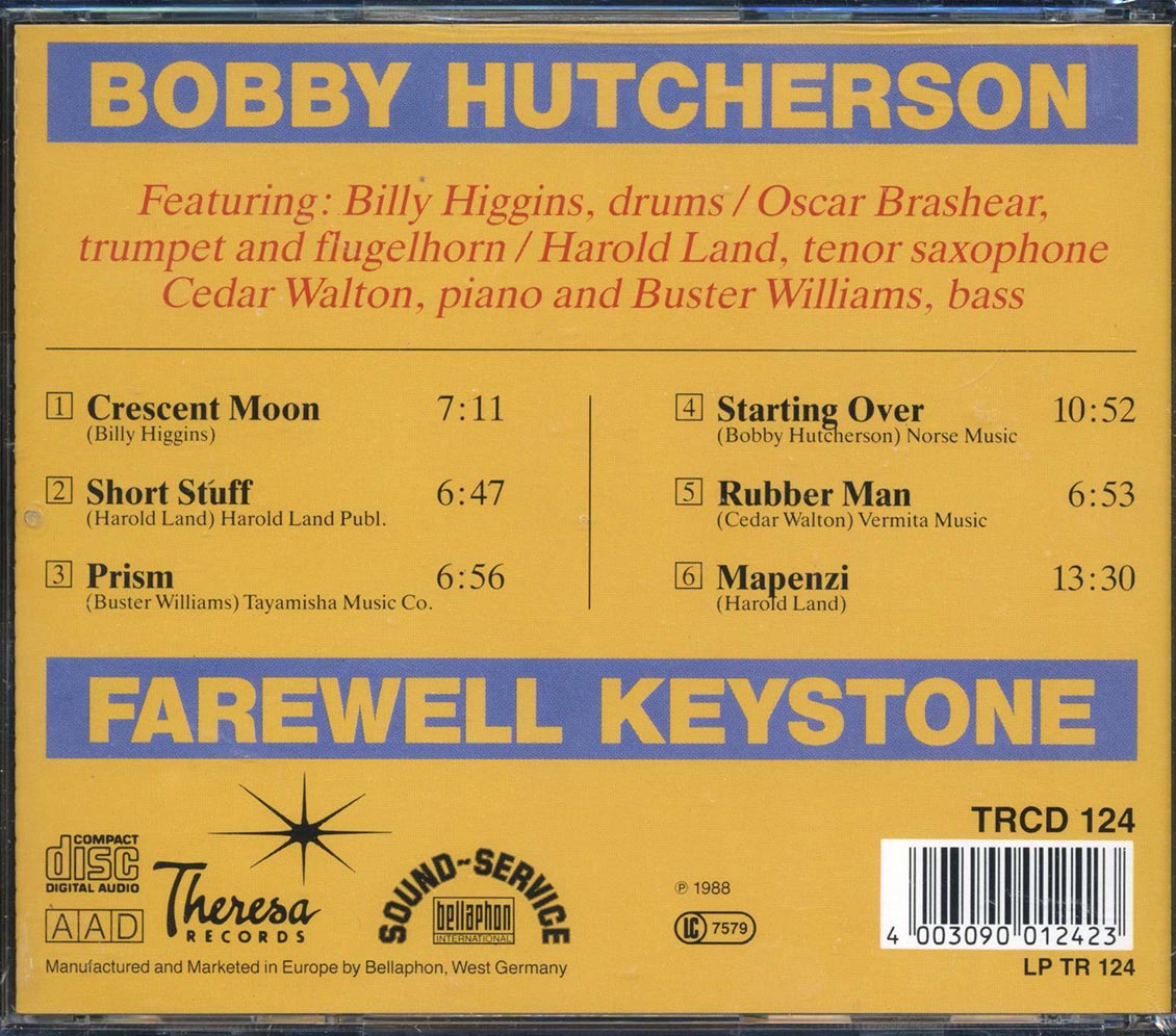 Bobby Hutcherson - Farewell Keystone - CD, CD