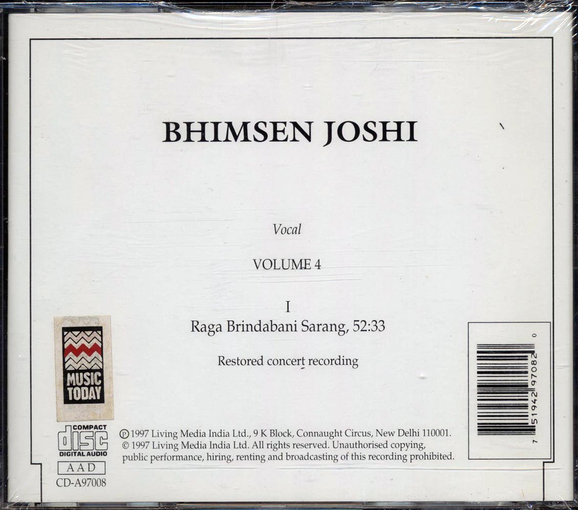 Bhimsen Joshi - Bhimsen Joshi Volume 4 - CD, CD