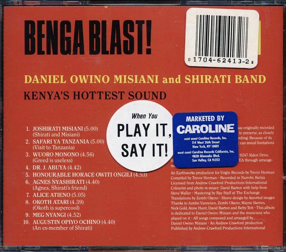Daniel Owino Misiani, Shirati Band - Benga Blast - CD, CD