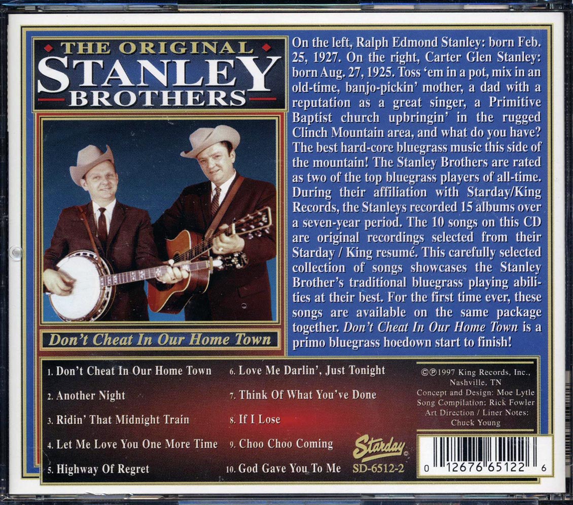 The Stanley Brothers - Don't Cheat In Our Home Town - CD, CD