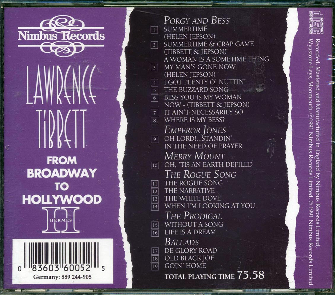 Lawrence Tibbett - From Broadway To Hollywood - CD, CD