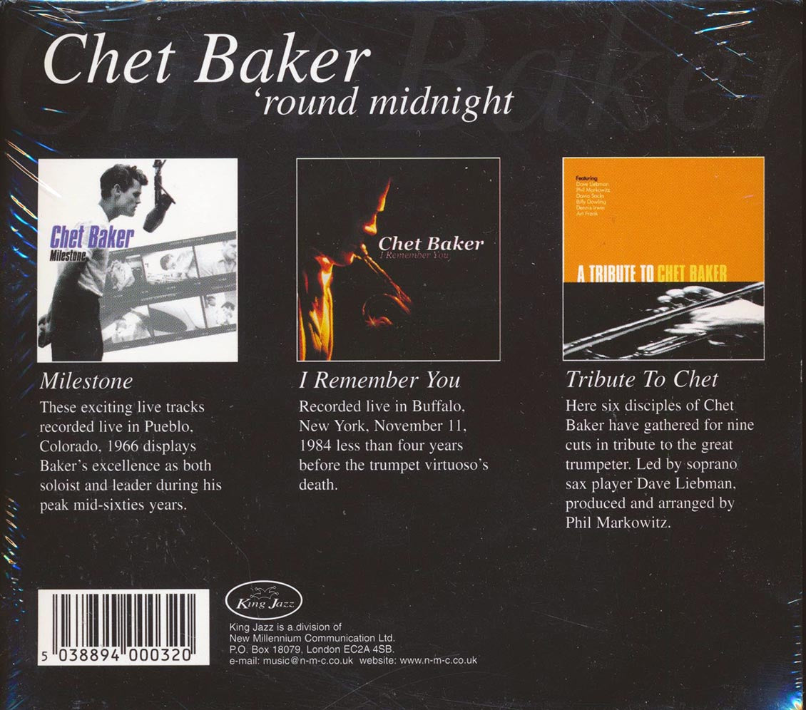 Chet Baker - 'Round Midnight : Milestone + I Remember You + Tribute To Chet (20 tracks) (3xCD) - CD, CD