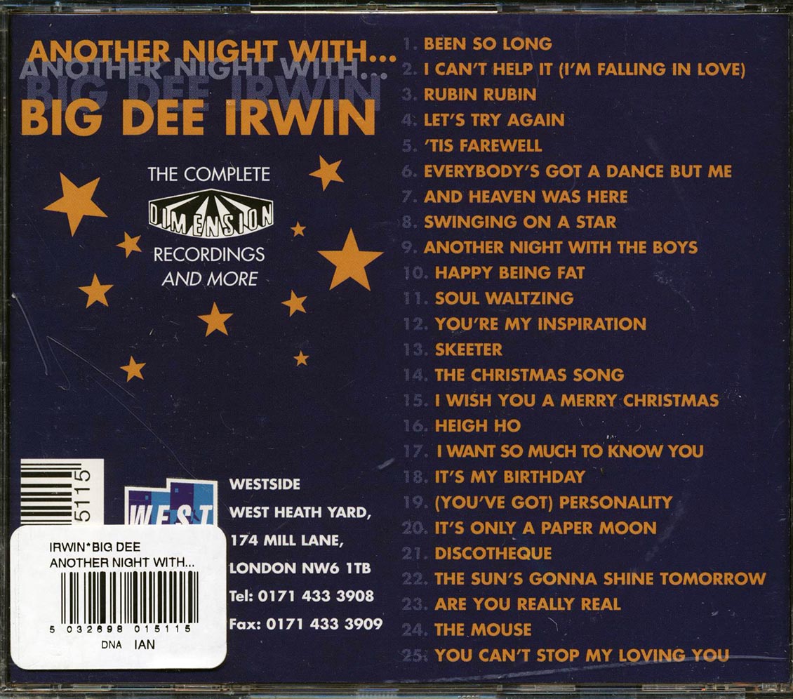 Big Dee Irwin - Another Night With Big Dee Irwin (25 tracks) - CD, CD