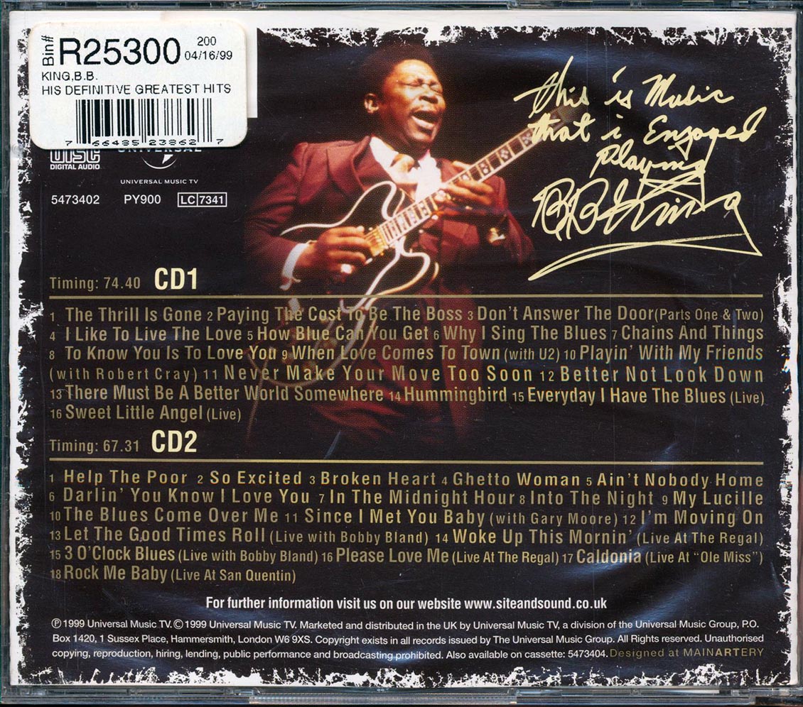 BB King - His Definitive Greatest Hits  (2xCD) - CD, CD