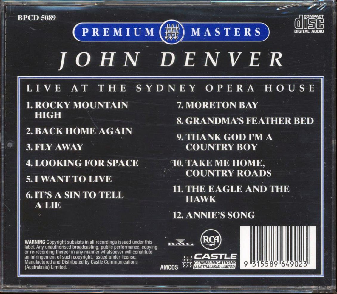 John Denver  - Live At The Sydney Opera House - CD, CD