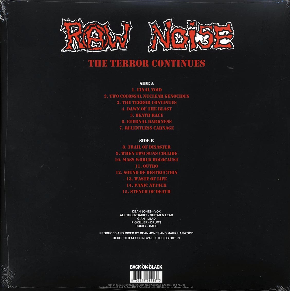 Raw Noise - The Terror Continues (ltd. ed.) (red vinyl) - Vinyl LP, LP