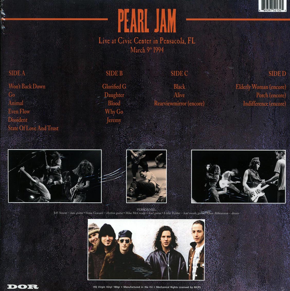 Pearl Jam - Live At Civic Center, Pensacola, FL March 9th 1994 (2xLP) (180g) (yellow vinyl) - Vinyl LP, LP