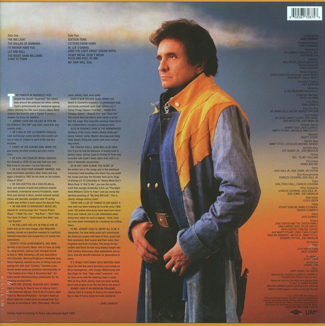 Johnny Cash - Johnny Cash Is Coming To Town (incl. mp3) (180g) (remastered) - Vinyl LP, LP