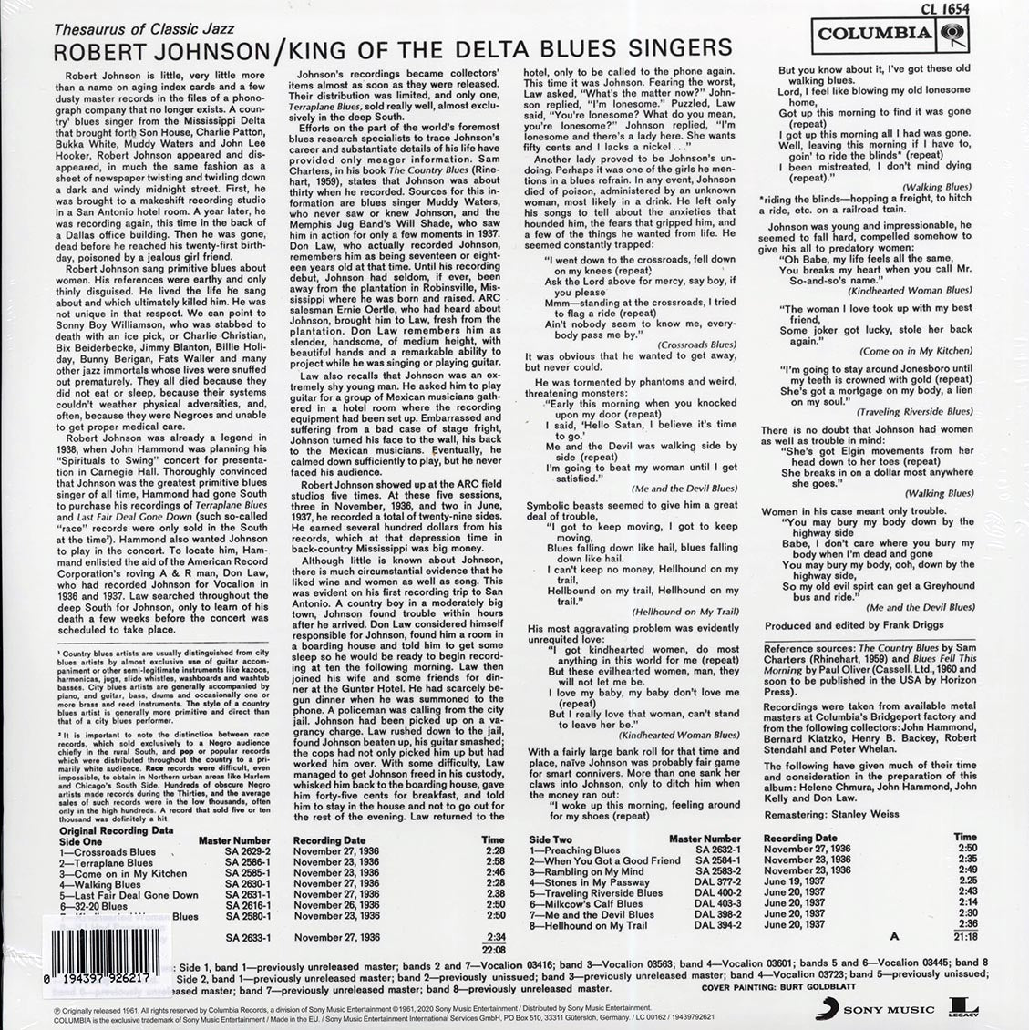 Robert Johnson - King Of The Delta Blues Singers (colored vinyl) - Vinyl LP, LP