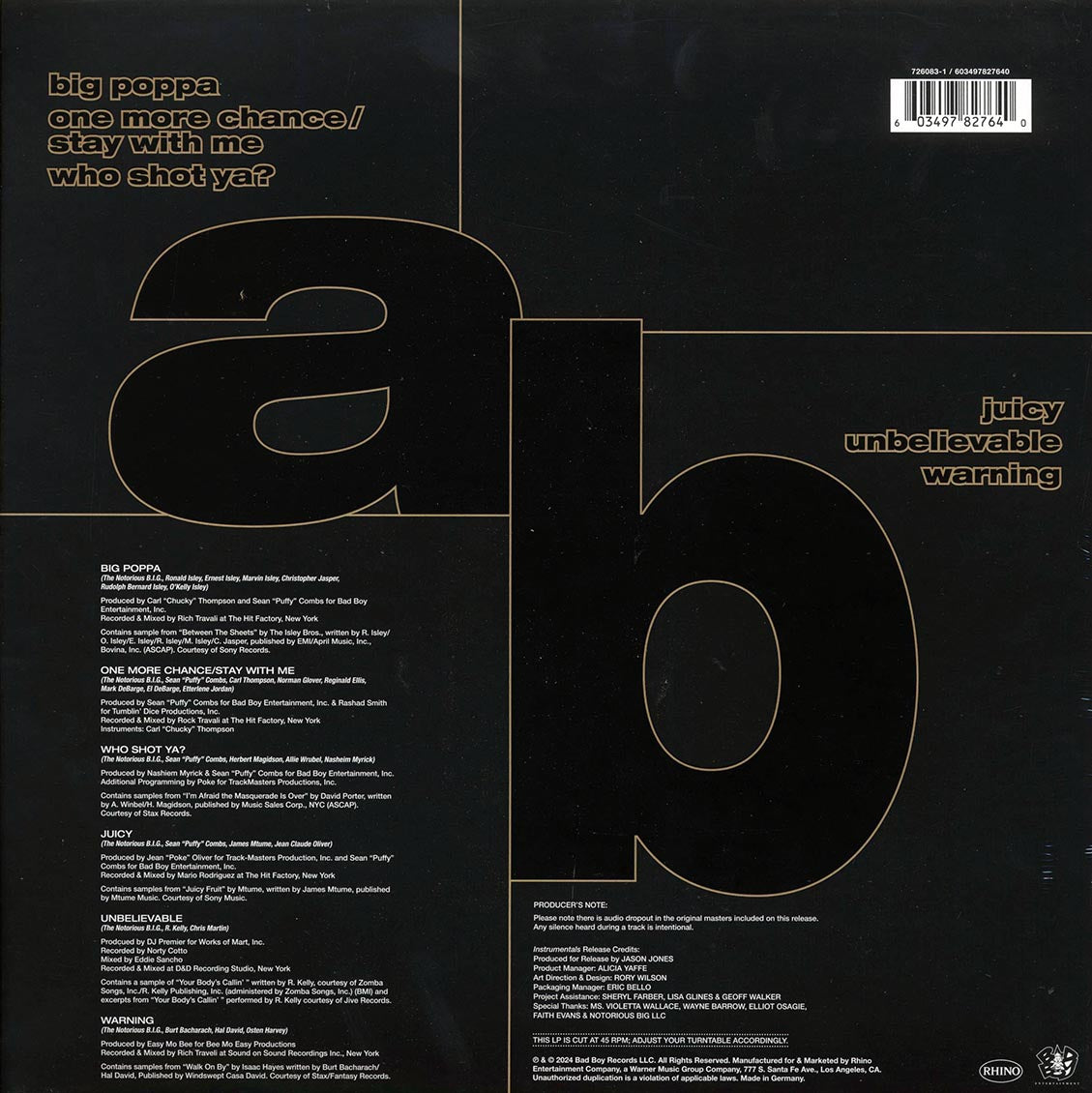 The Notorious BIG - Ready To Die Instrumentals (RSD 2024) (ltd. ed.) - Vinyl LP, LP