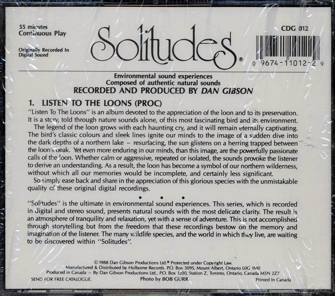 Dan Gibson - Solitudes: Environmental Sound Experiences Volume 21, Listen To The Loons - CD, CD