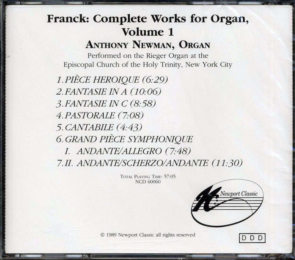 Cesar Franck, Anthony Newman - Complete Works For Organ Volume 1 - CD, CD