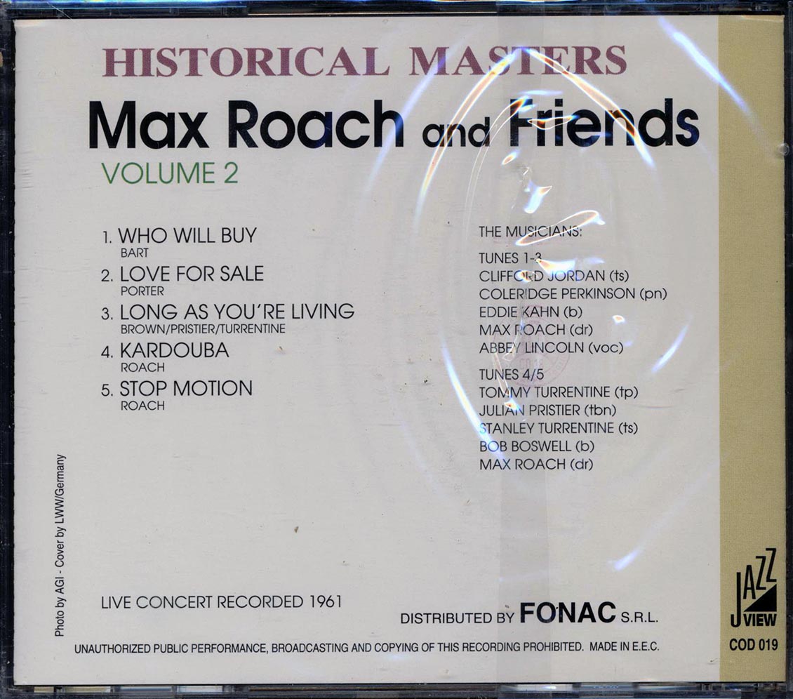 Max Roach & Friends - Historical Masters Volume 2 - CD, CD