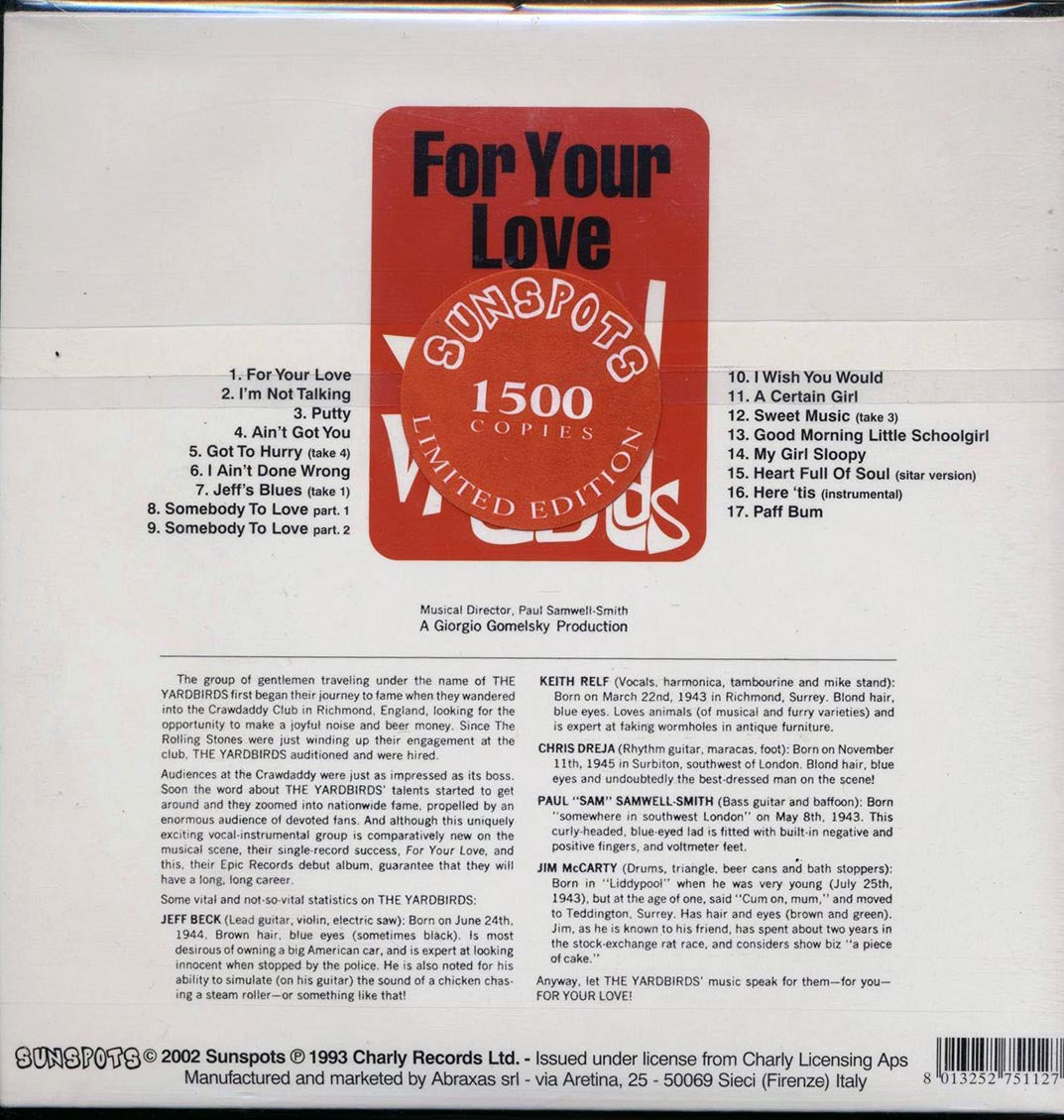 The Yardbirds - For Your Love, Heart Full Of Soul & Others (ltd. ed.) (deluxe mini-LP slipsleeve edition) (remastered) - CD, CD