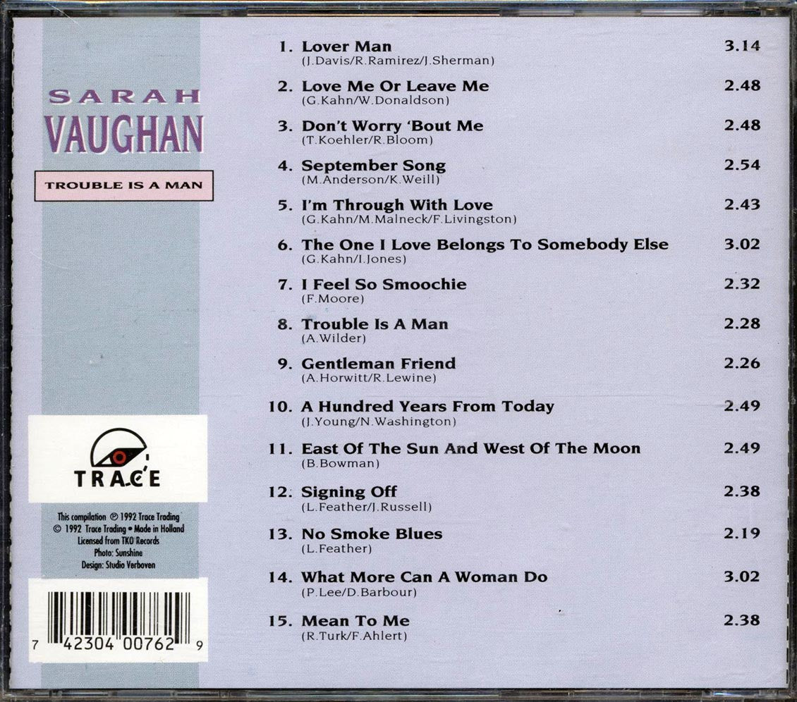 Sarah Vaughan - Trouble Is A Man - CD, CD