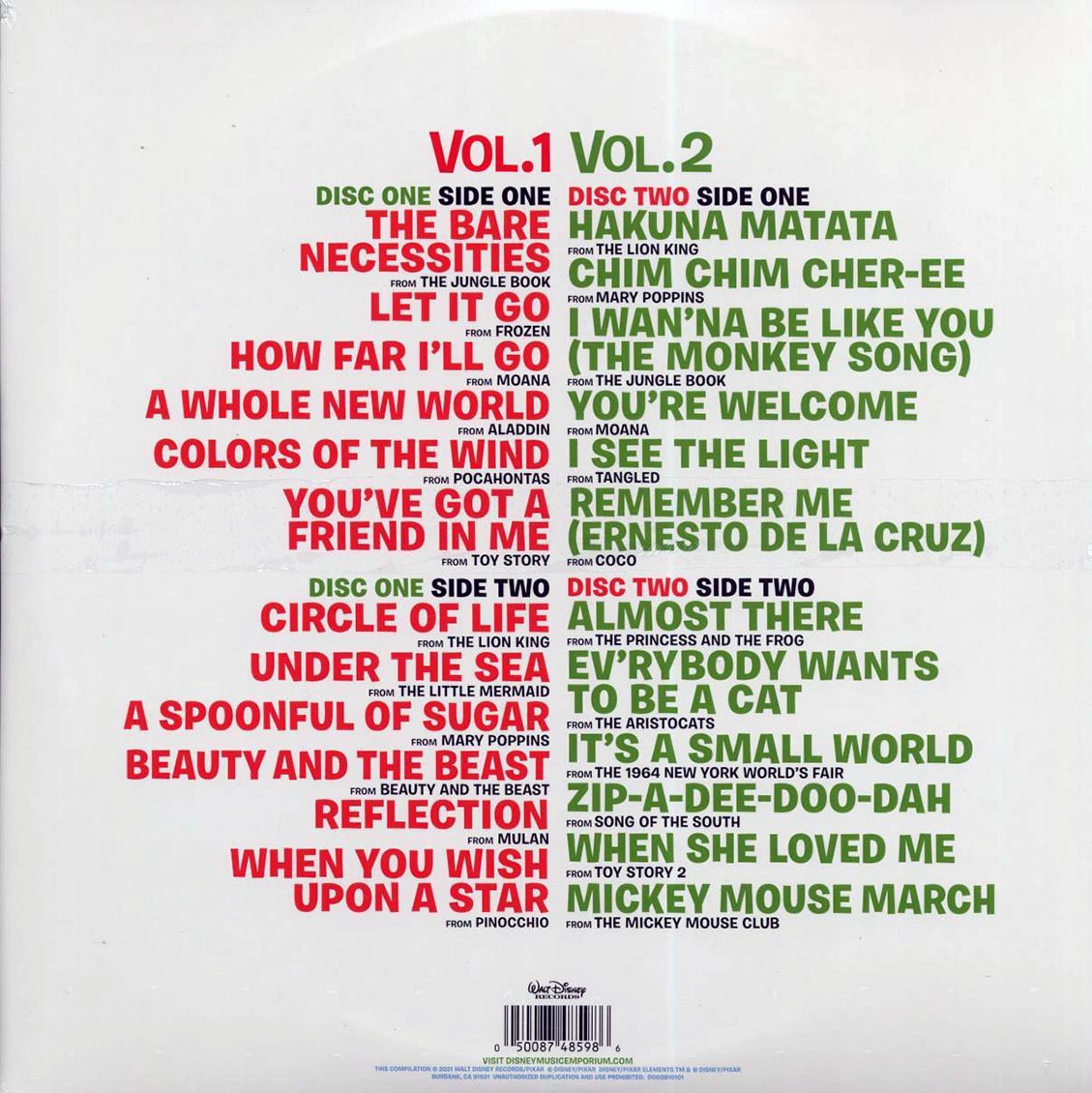Jerry Goldsmith, Elton John, Randy Newman, Julie Andrews, Dick Van Dyke, Sarah McLachlan, Etc. - Disney Ultimate Hits Volumes 1 & 2 (ltd. ed.) (2xLP) (colored vinyl) - Vinyl LP, LP