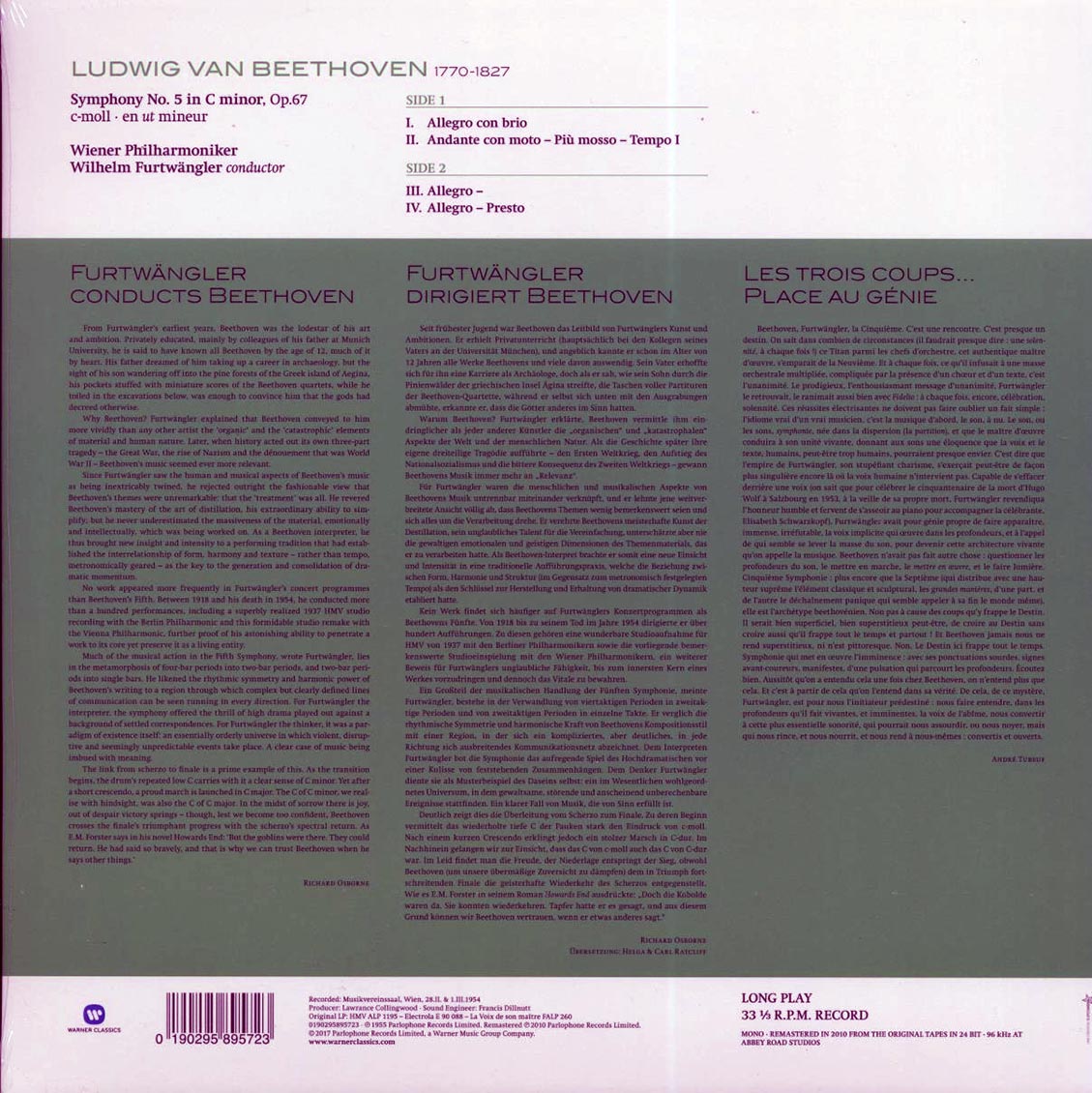 Ludwig Can Beethoven - Wilhelm Furtwangler: Funfte Sinfonie (mono) - Vinyl LP, LP
