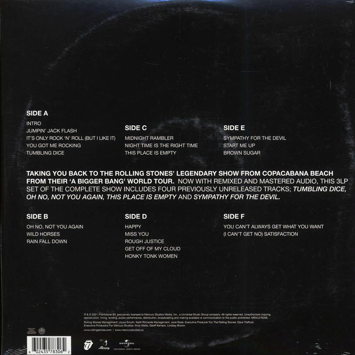 The Rolling Stones - A Bigger Bang: Live On Copacabana Beach (ltd. ed.) (3xLP) (colored vinyl) - Vinyl LP, LP