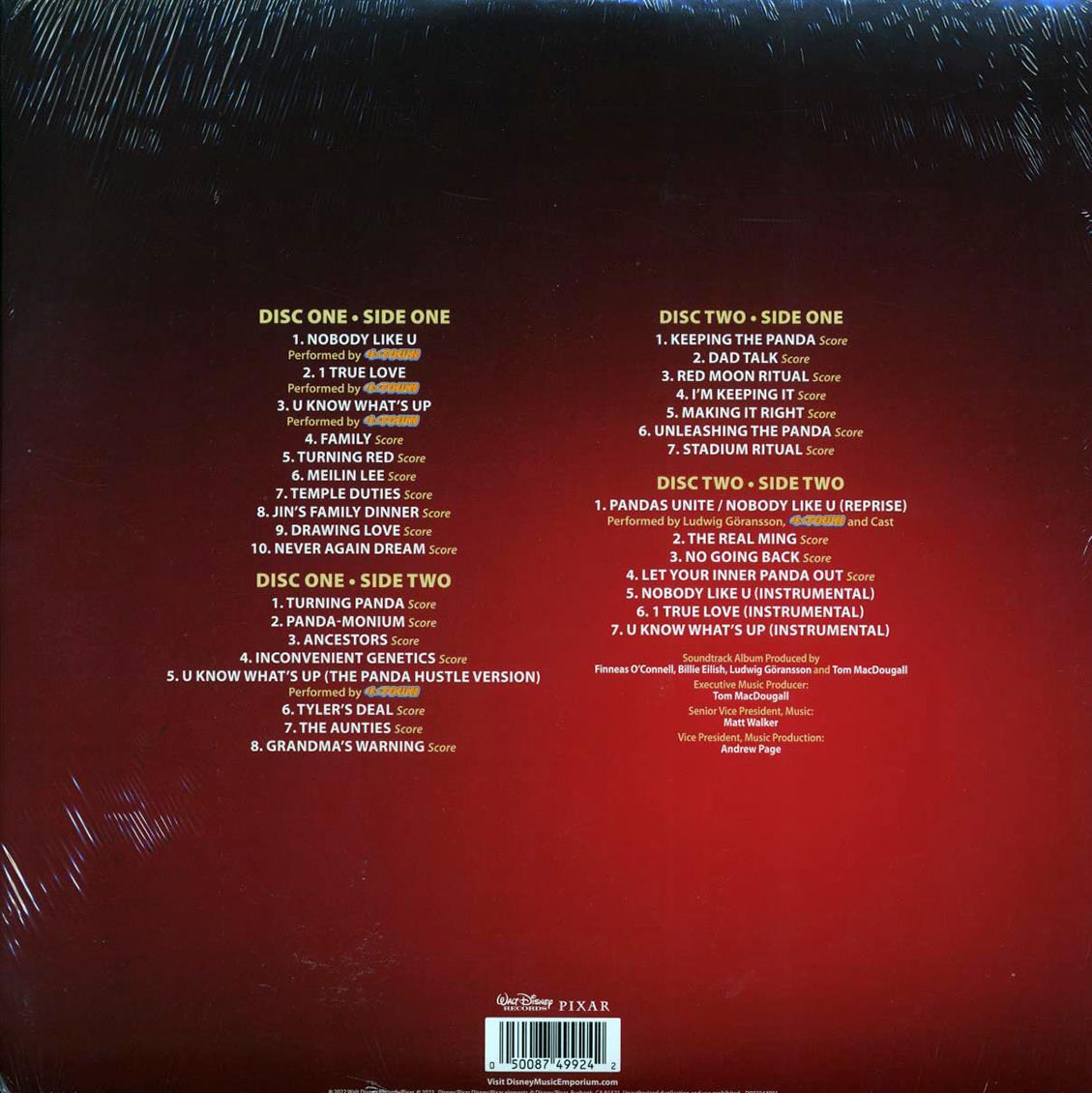 Ludwig Goransson, 4 Town - Turning Red: Original Motion Picture Soundtrack (2xLP) - Vinyl LP, LP