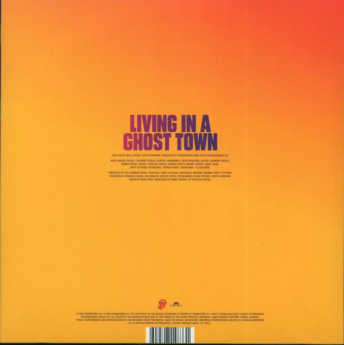 The Rolling Stones - Living In A Ghost Town (Single) (ltd. ed.) (10") (purple vinyl) - Vinyl LP, LP