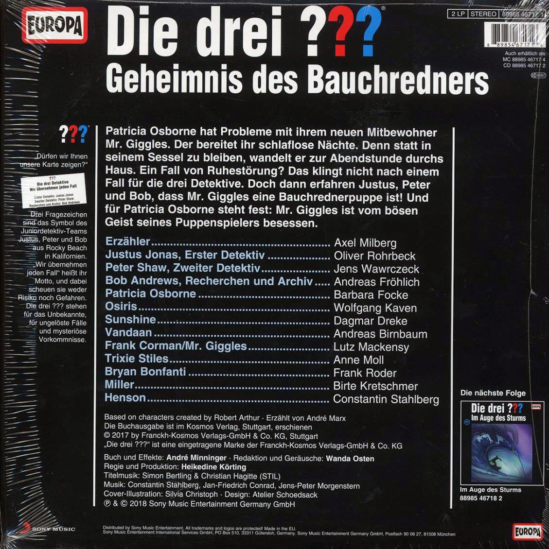 Andre Marx - Die Drei 196: Geheimnis Des Bauchredners (2xLP) - Vinyl LP, LP