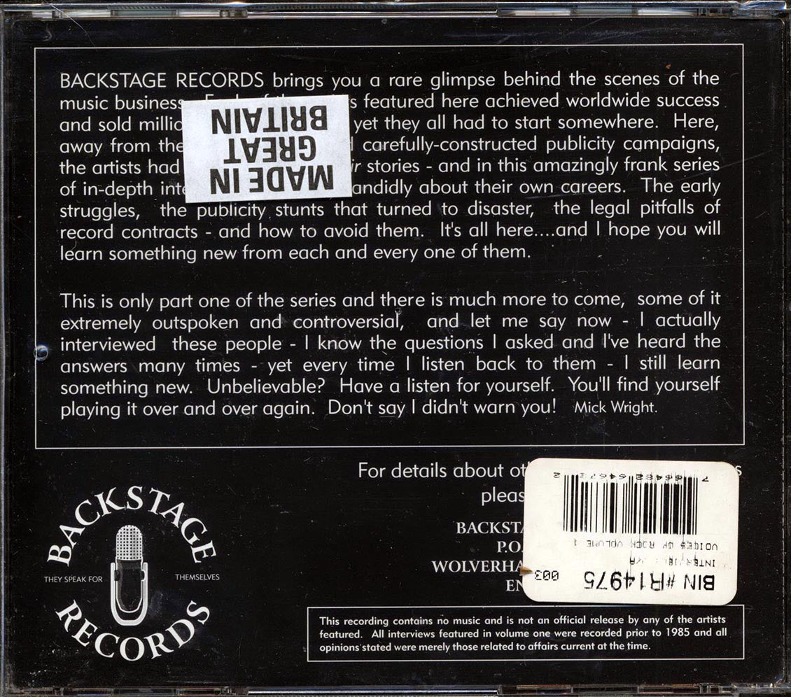 Van Halen, Ozzy Osbourne, Alan Parsons, Elton John, Etc. - Voices Of Rock Volume 1 - CD, CD