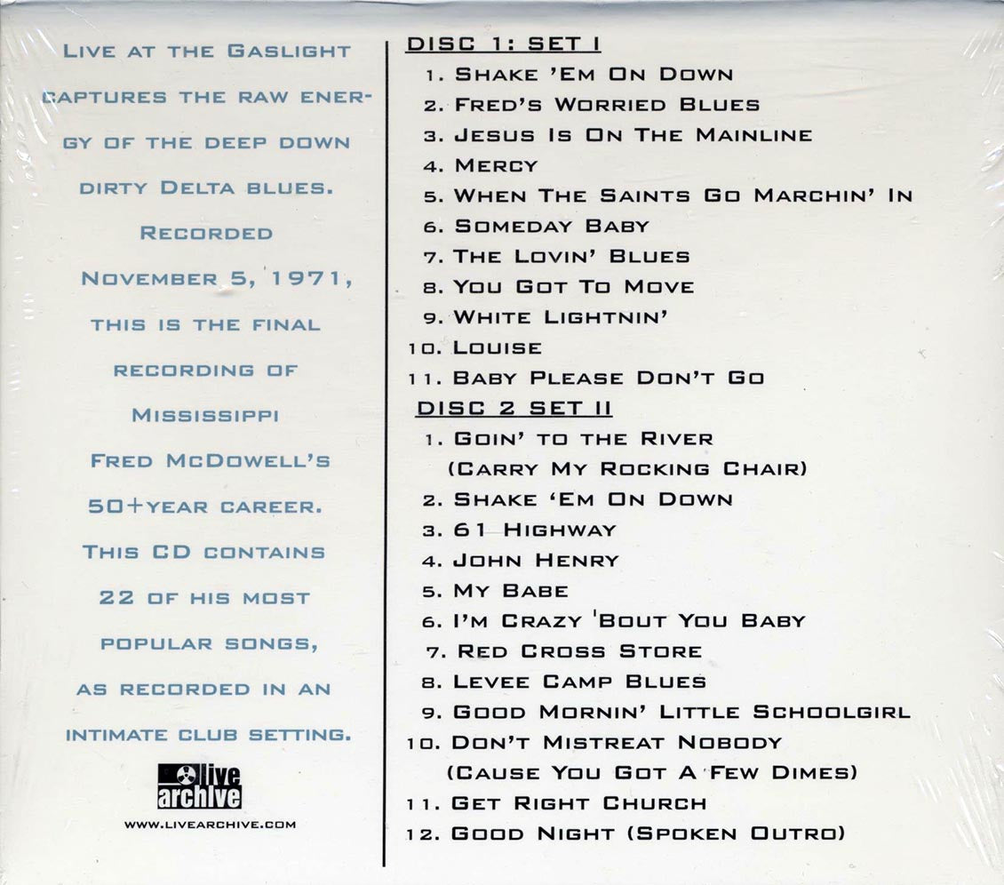 Mississippi Fred McDowell - Live At The Gaslight (23 tracks) (2xCD) - CD, CD