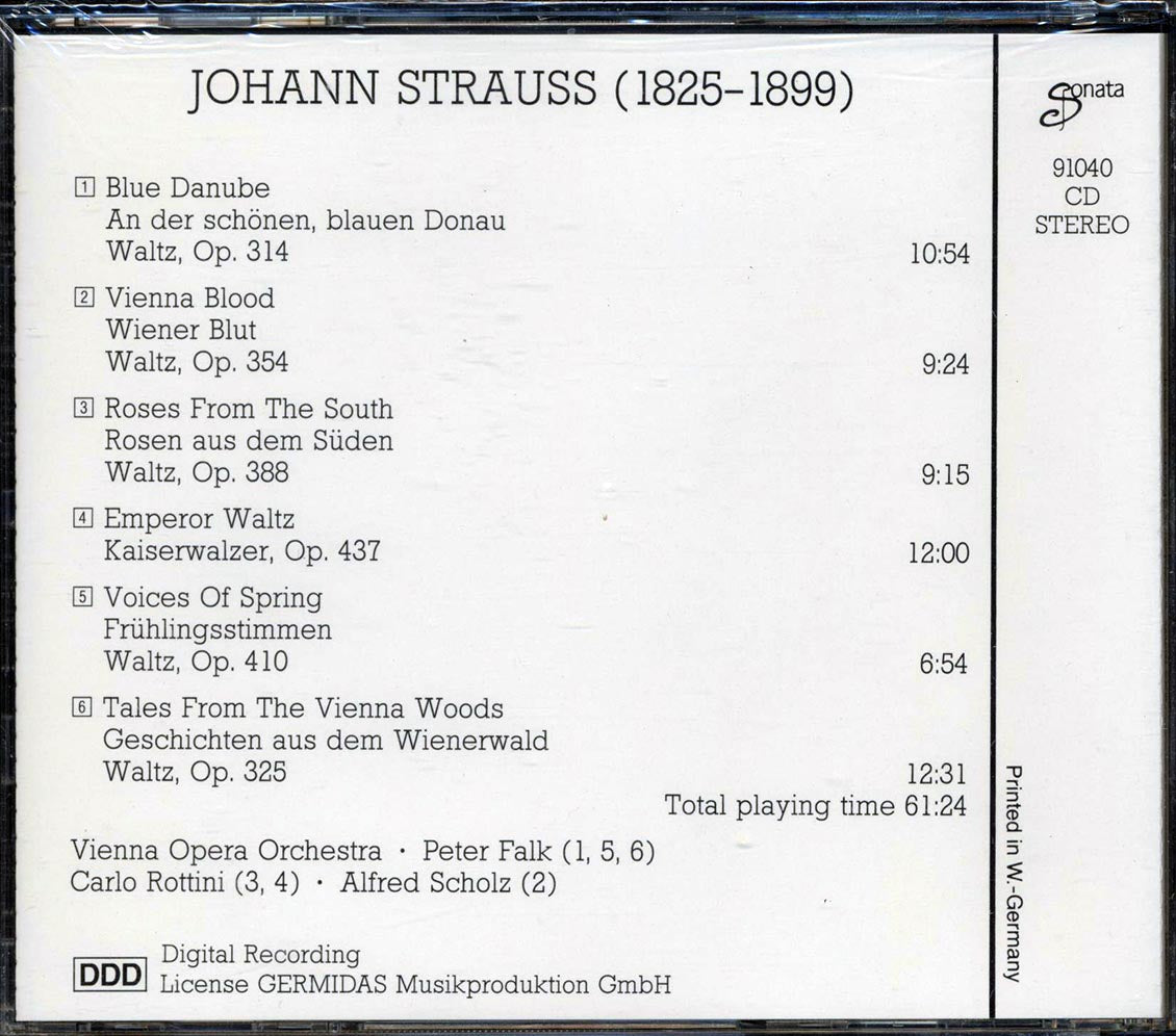 Orchester Der Wiener Oper, Johann Strauss - Die Schonsten Wiener Walzer - CD, CD
