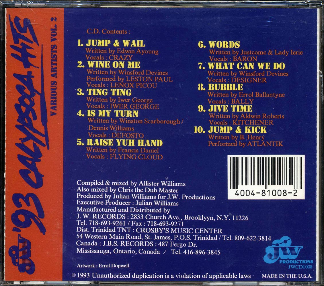 Baron, Iwer George, Kitchener, Etc. - '93 Calypso Hits - CD, CD