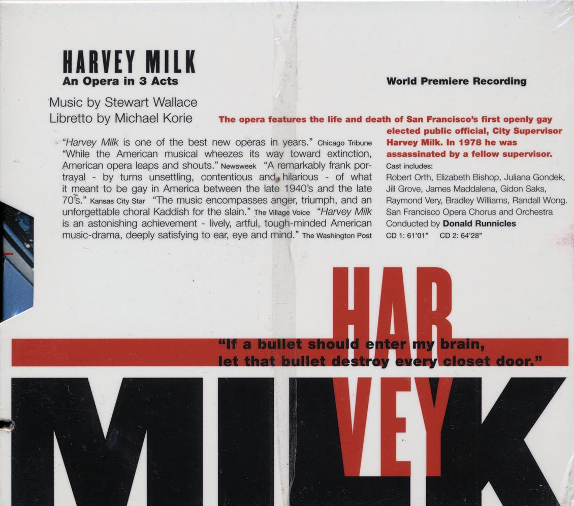 Stewart Wallace, Michael Korie, San Francisco Opera, Donald Runnicles - Harvey Milk (39 tracks) (2xCD) (box set) (incl. large booklet) - CD, CD