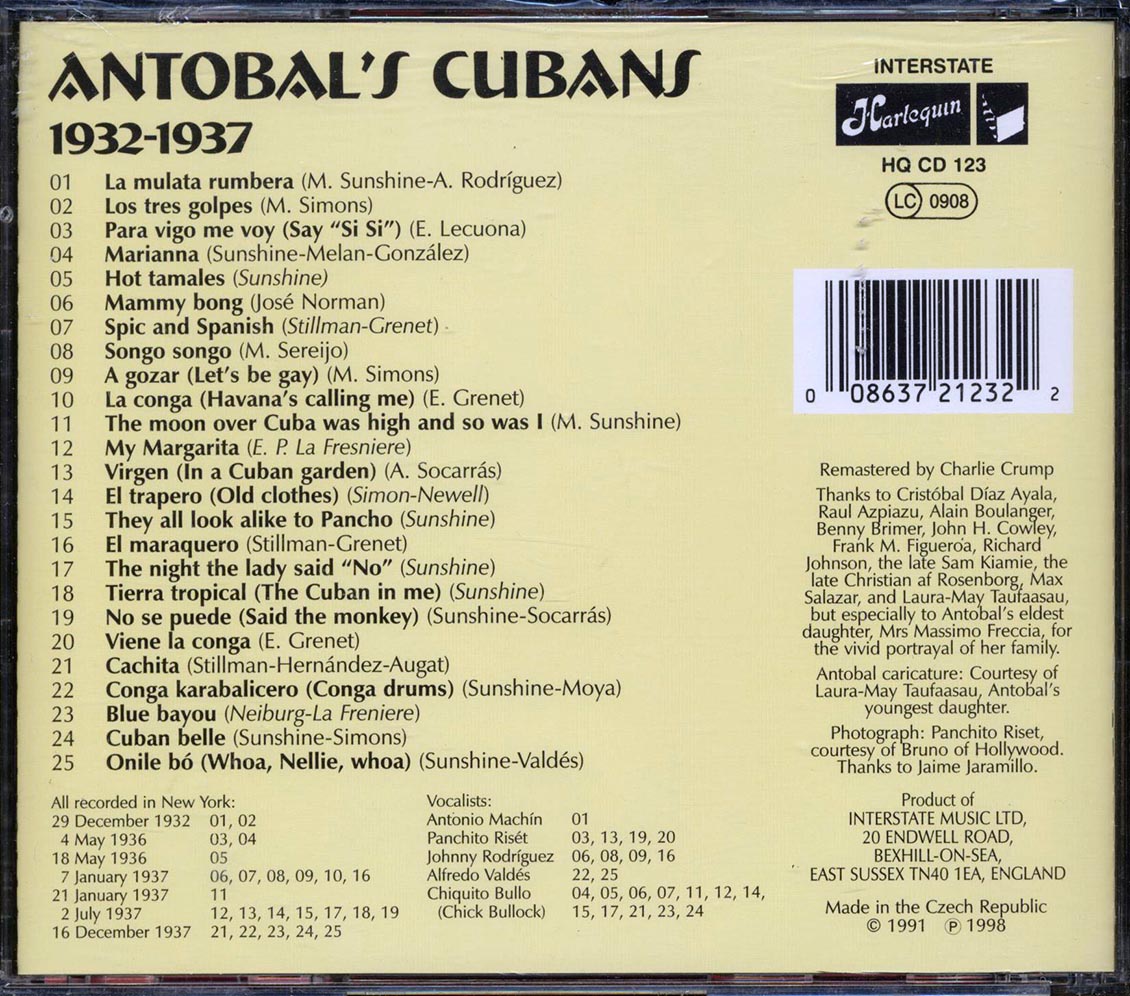Antolbal's Cubans - 1932-1937 (25 tracks) - CD, CD