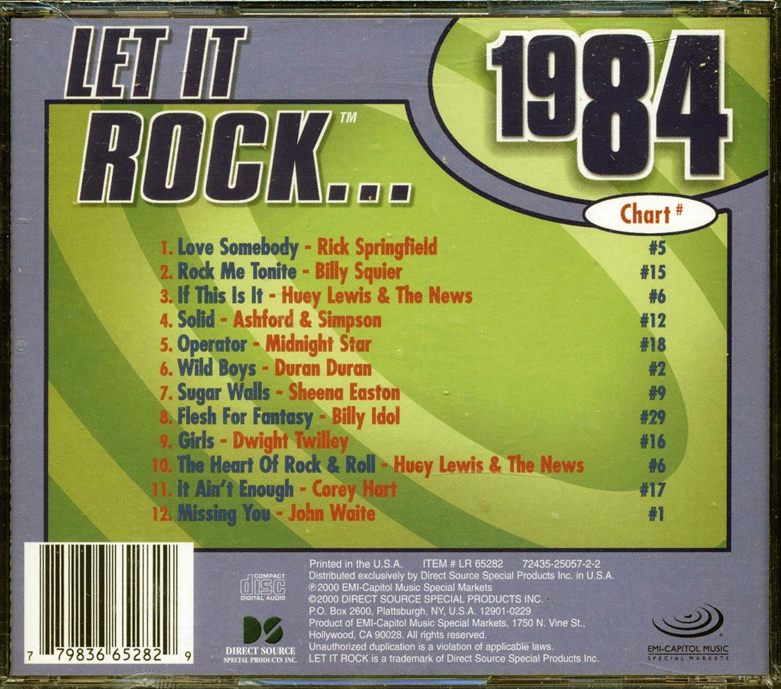 Rick Springfield, Billy Squire, Midnight Star, Duran Duran, Huey Lewis & The News, Etc. - Let It Rock 1984 - CD, CD