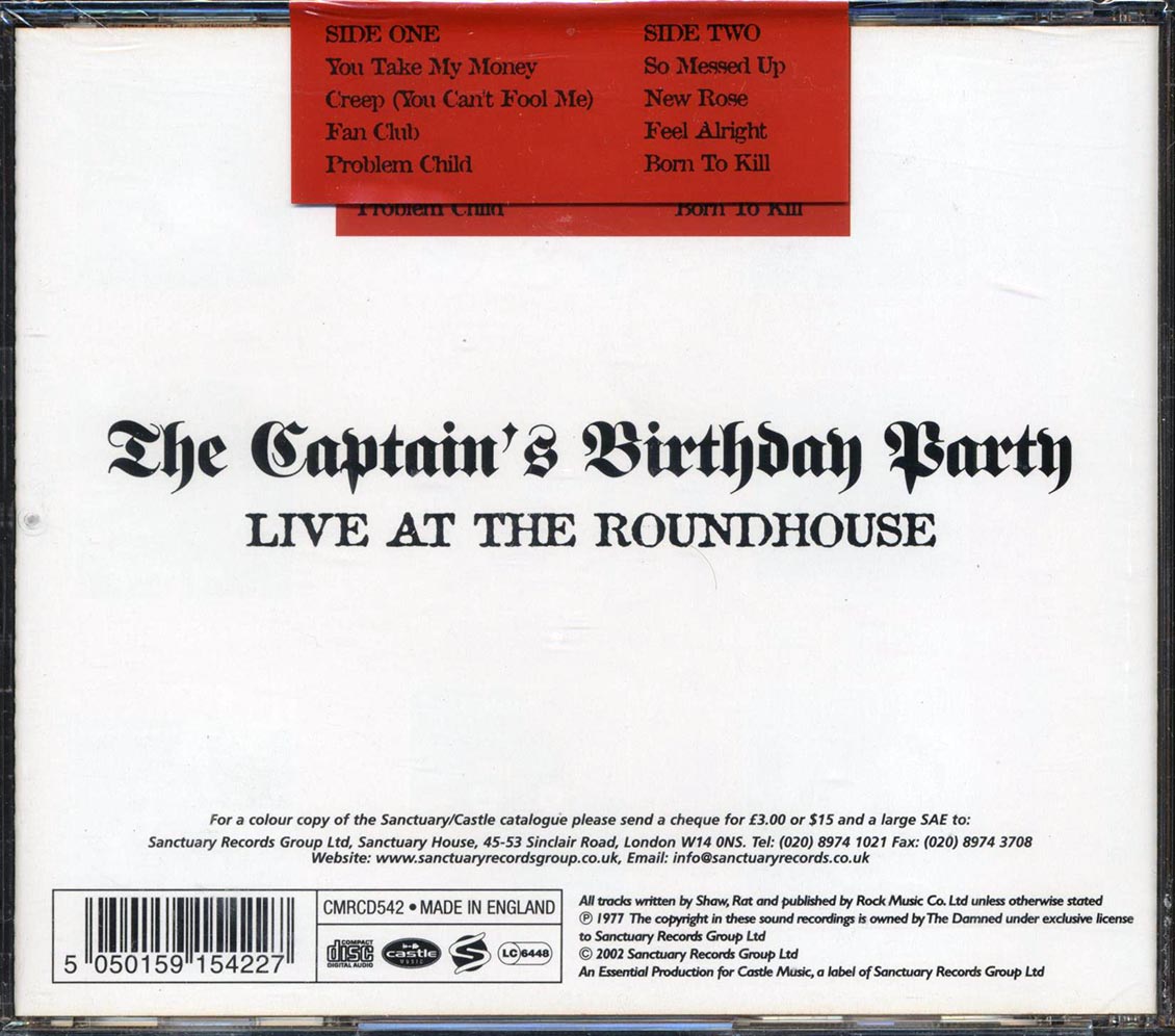 The Damned - The Captain's Birthday Party: Live At The Roadhouse - CD, CD