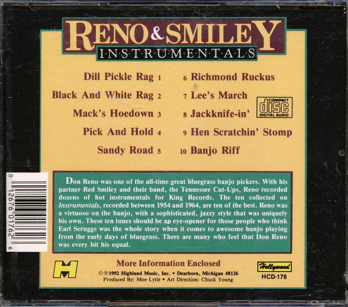 Reno & Smiley - Instrumentals - CD, CD