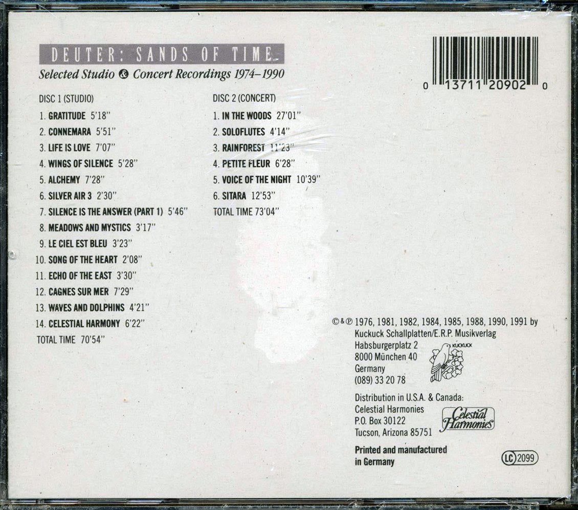 Deuter - Sands Of Time: Selected Studio & Concert Recordings 1974-1990 (20 tracks) (2xCD) - CD, CD