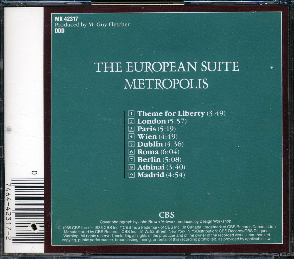 Metropolis - The European Suite (marked/ltd stock) - CD, CD
