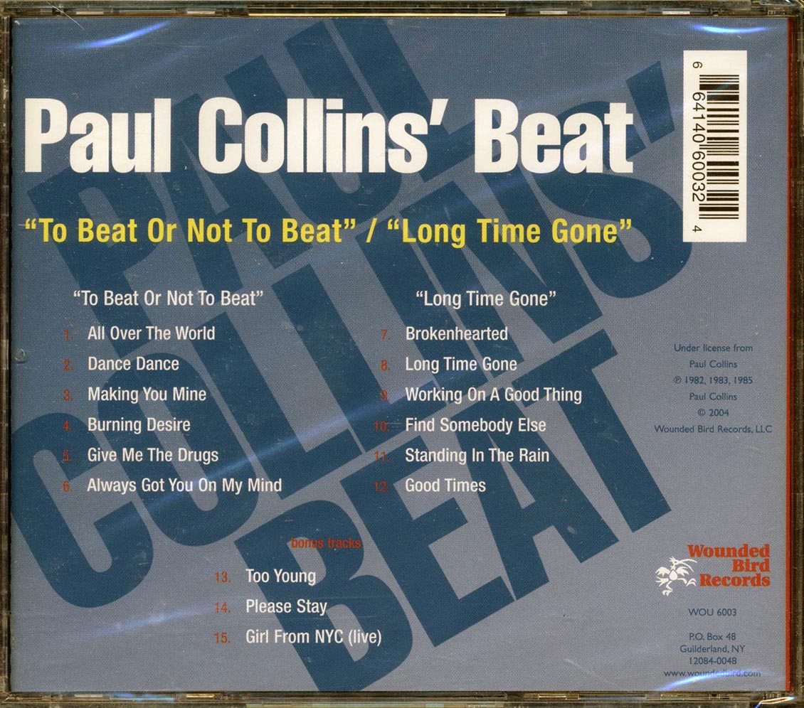 Paul Collins' Beat - To Beat Or Not To Beat + Long Time Gone (2 albums on 1 CD) (+3 bonus tracks) - CD, CD