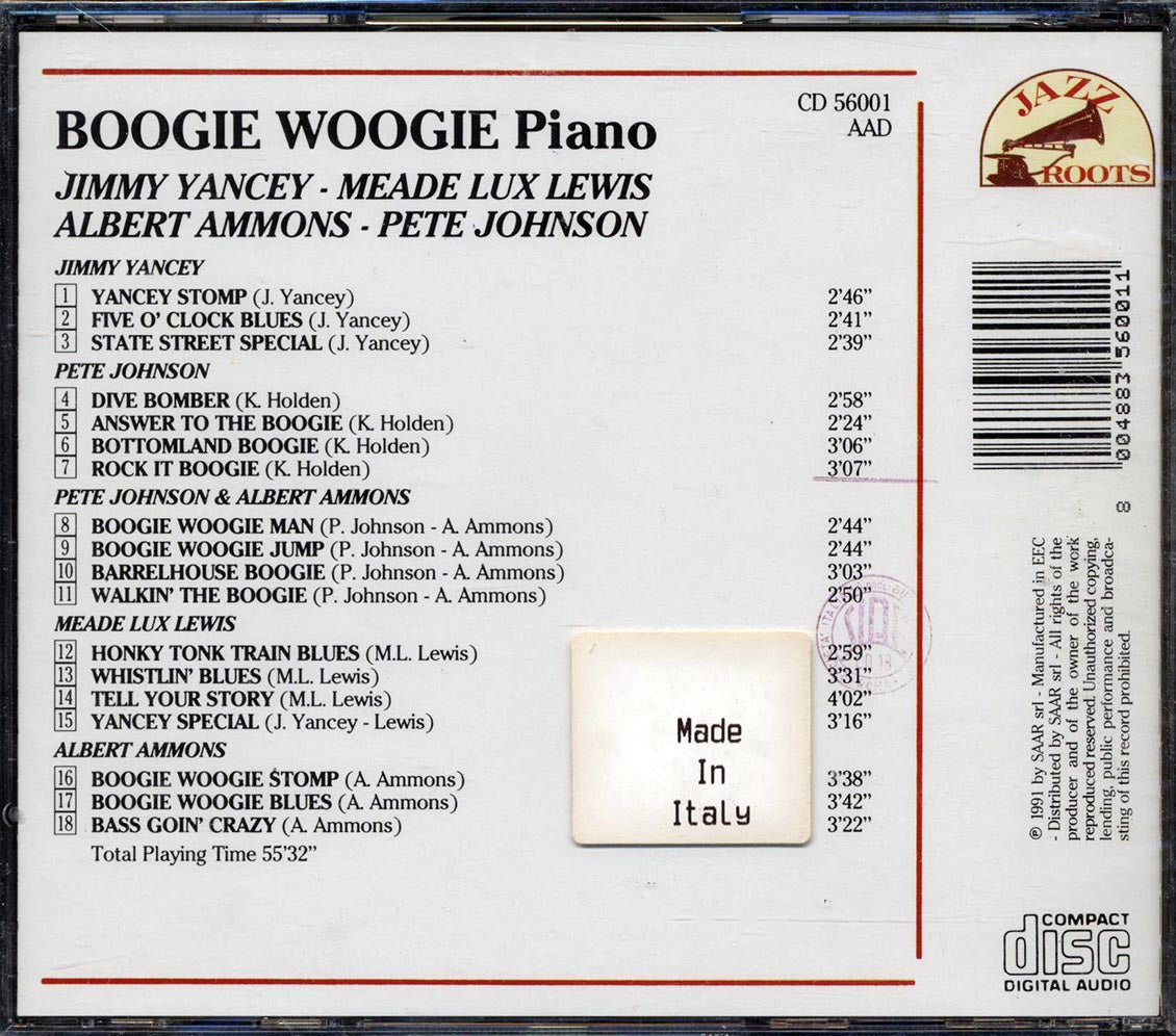 Jimmy Yancey, Meade Lux Lewis, Albert Ammons, Pete Johnson - Boogie Woogie Piano - CD, CD