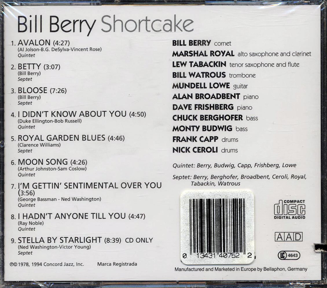 Bill Berry - Shortcake (marked/ltd stock) - CD, CD