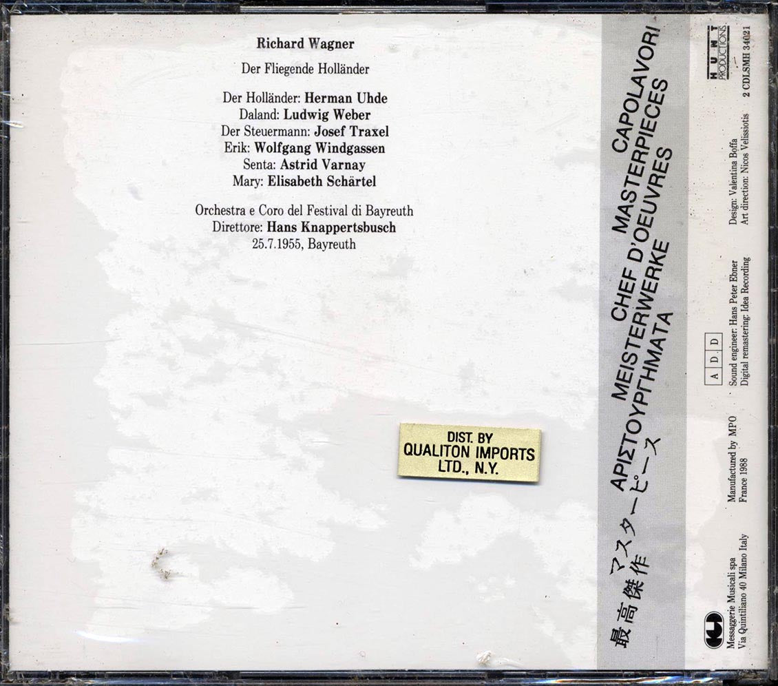 Richard Wagner, Uhde, Varnay, Weber, Hans Knappertsbusch - Der Fliegende Hollander (28 tracks) (2xCD) - CD, CD