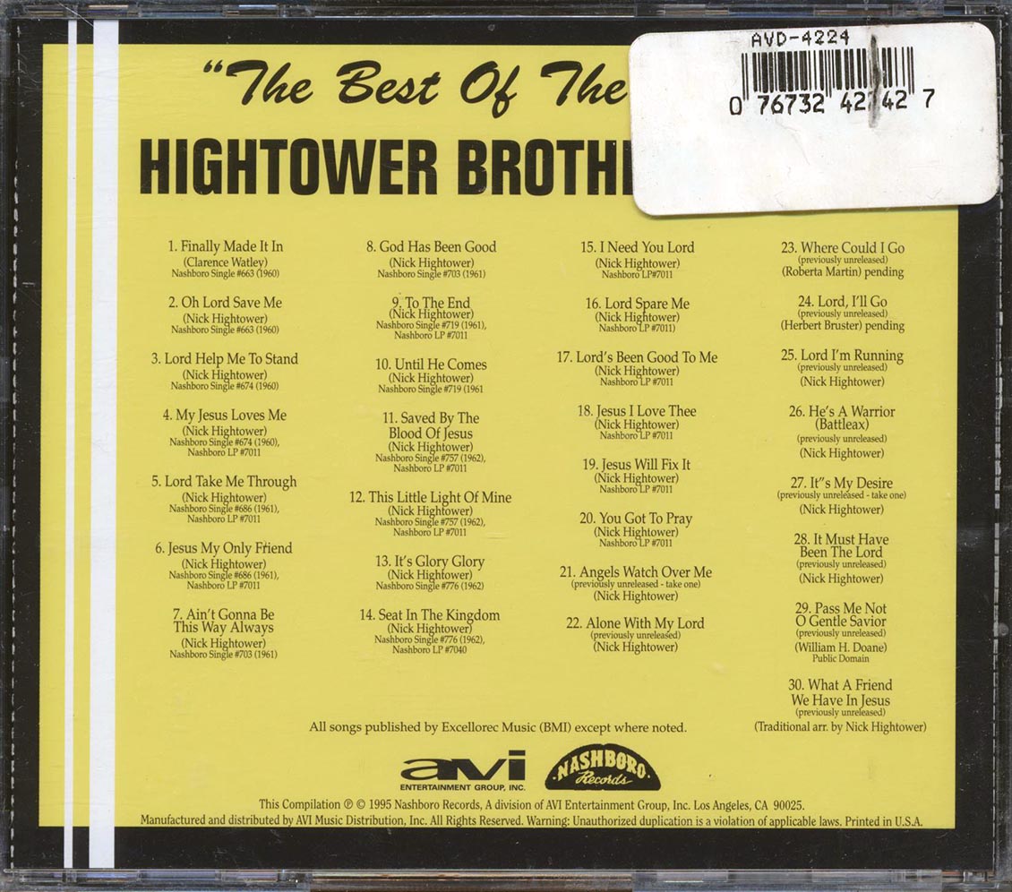 The Hightower Brothers - The Best Of The Hightower Brothers (30 tracks) - CD, CD