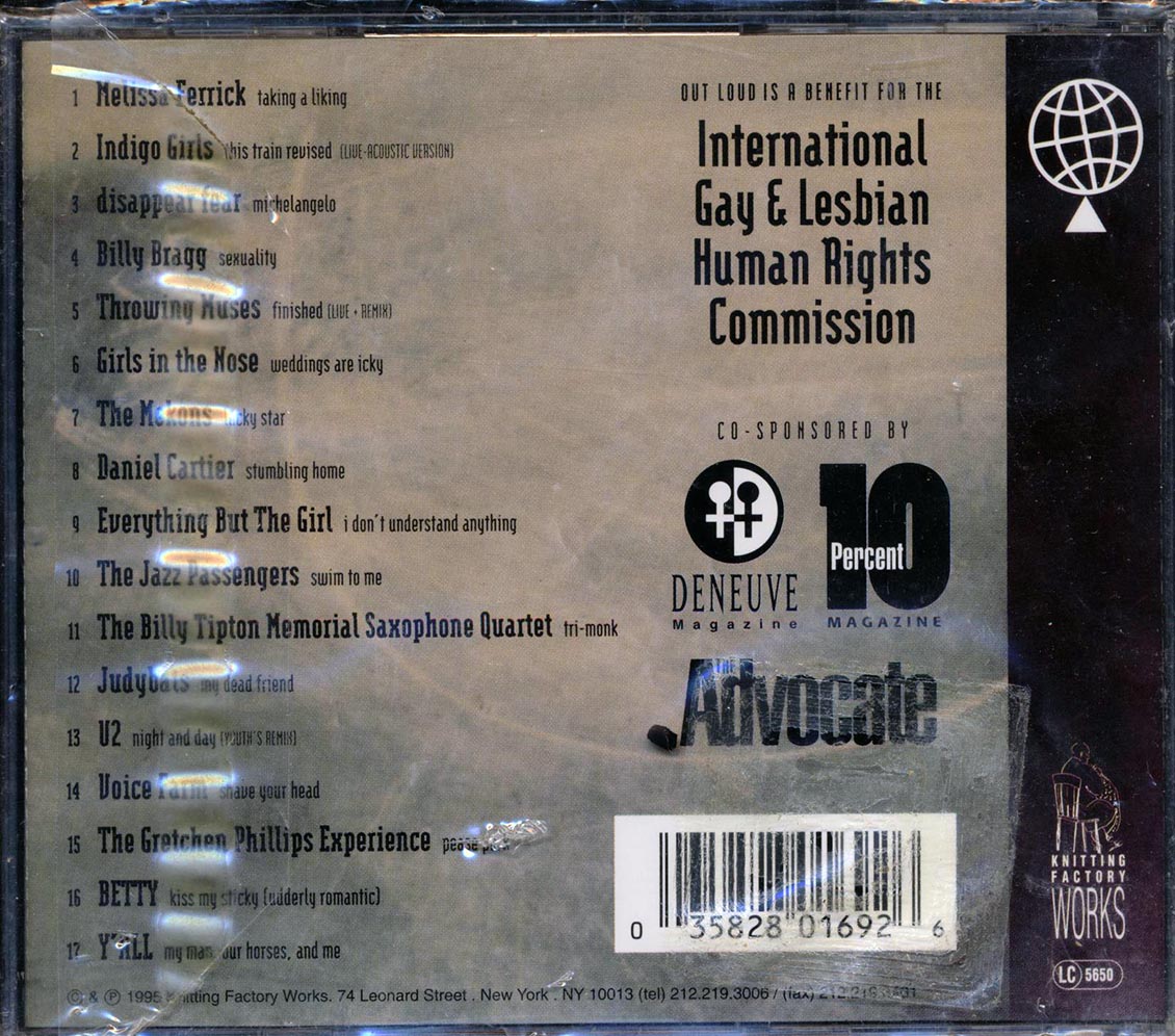 Indigo Girls, The Mekons, Everything But The Girl, Etc. - Out Loud: For The Human Rights Of Lebians And Gays - CD, CD