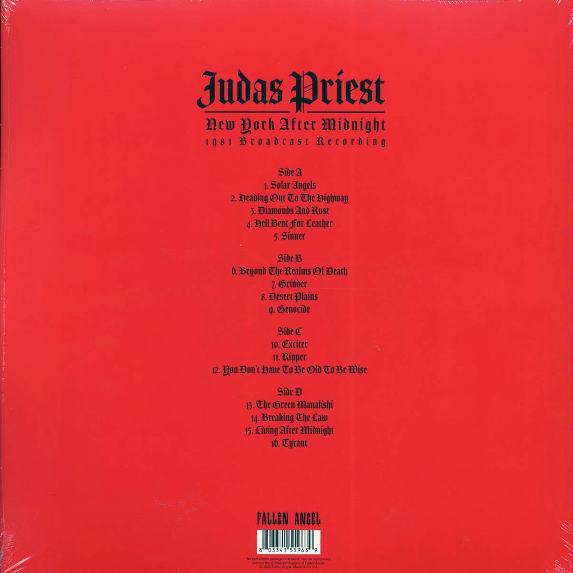 Judas Priest - New York After Midnight: 1981 Broadcast Recording (ltd. ed.) (2xLP) (red vinyl) - Vinyl LP, LP