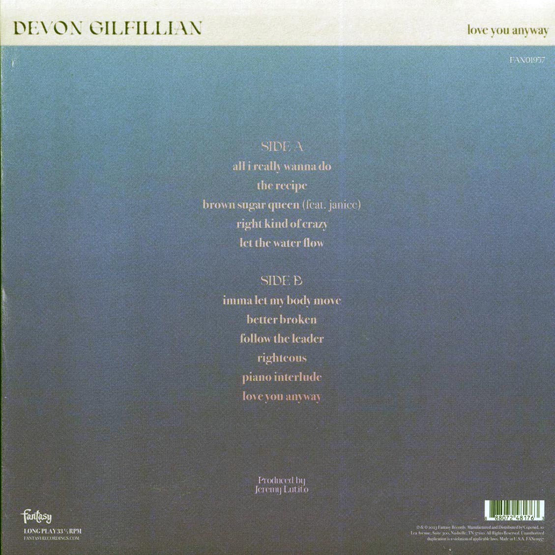 Devon Gilfillian - Love You Anyway (milky clear vinyl) - Vinyl LP, LP