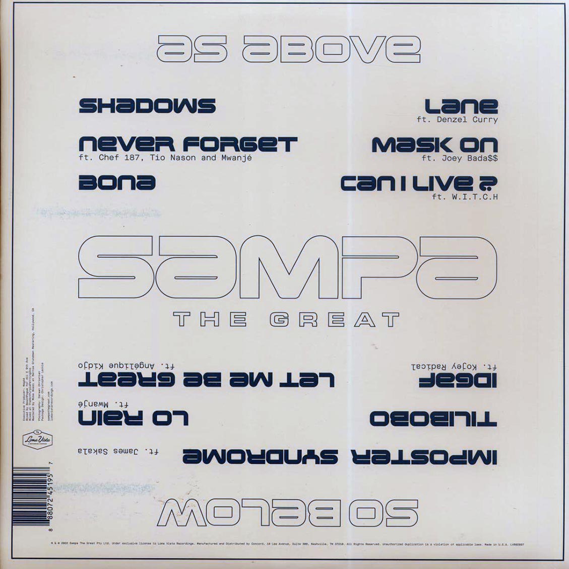 Sampa The Great - As Above So Below (ltd. ed.) (seaglass blue vinyl) - Vinyl LP, LP