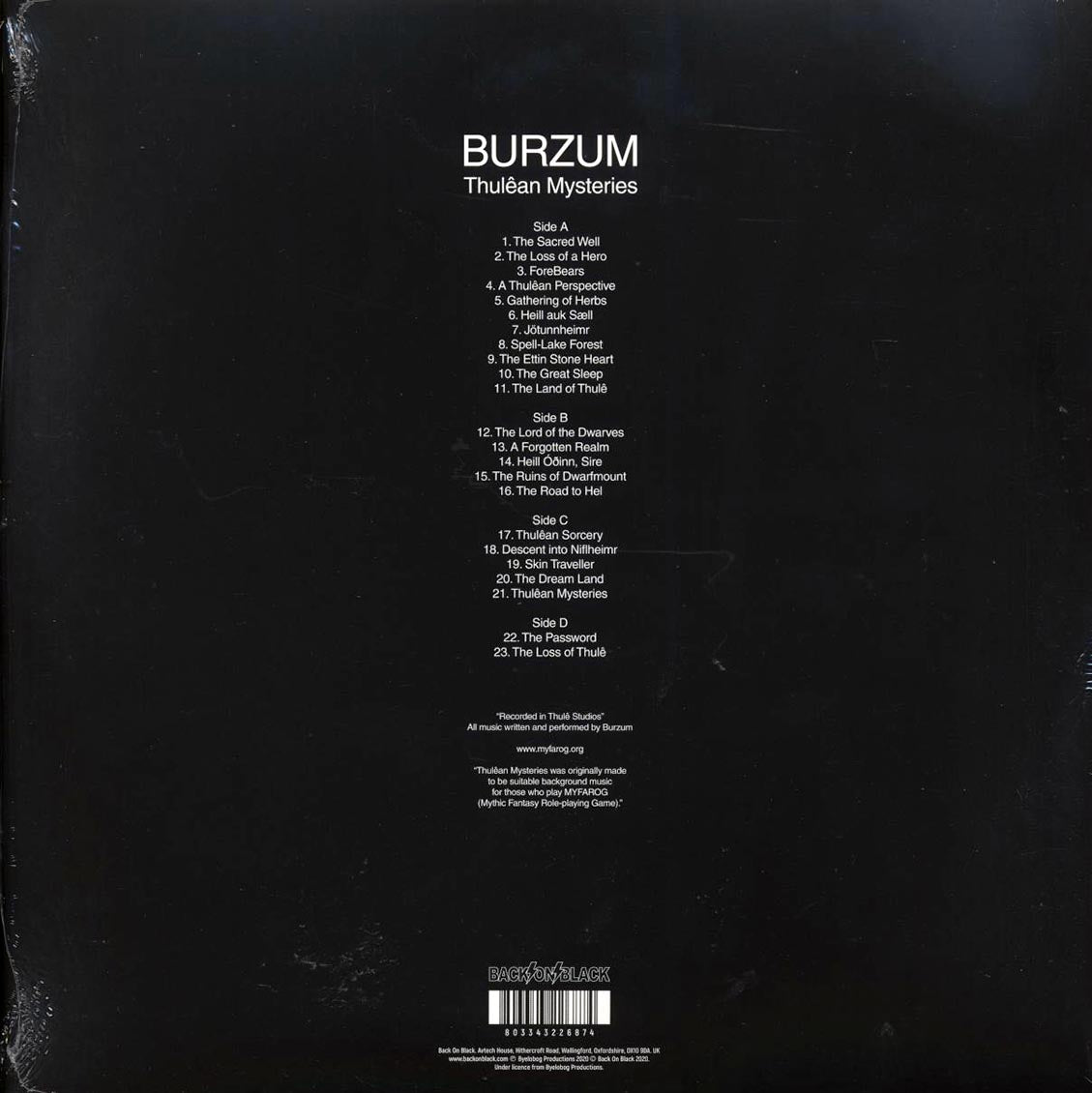 Burzum - Thulean Mysteries (2xLP) - Vinyl LP, LP
