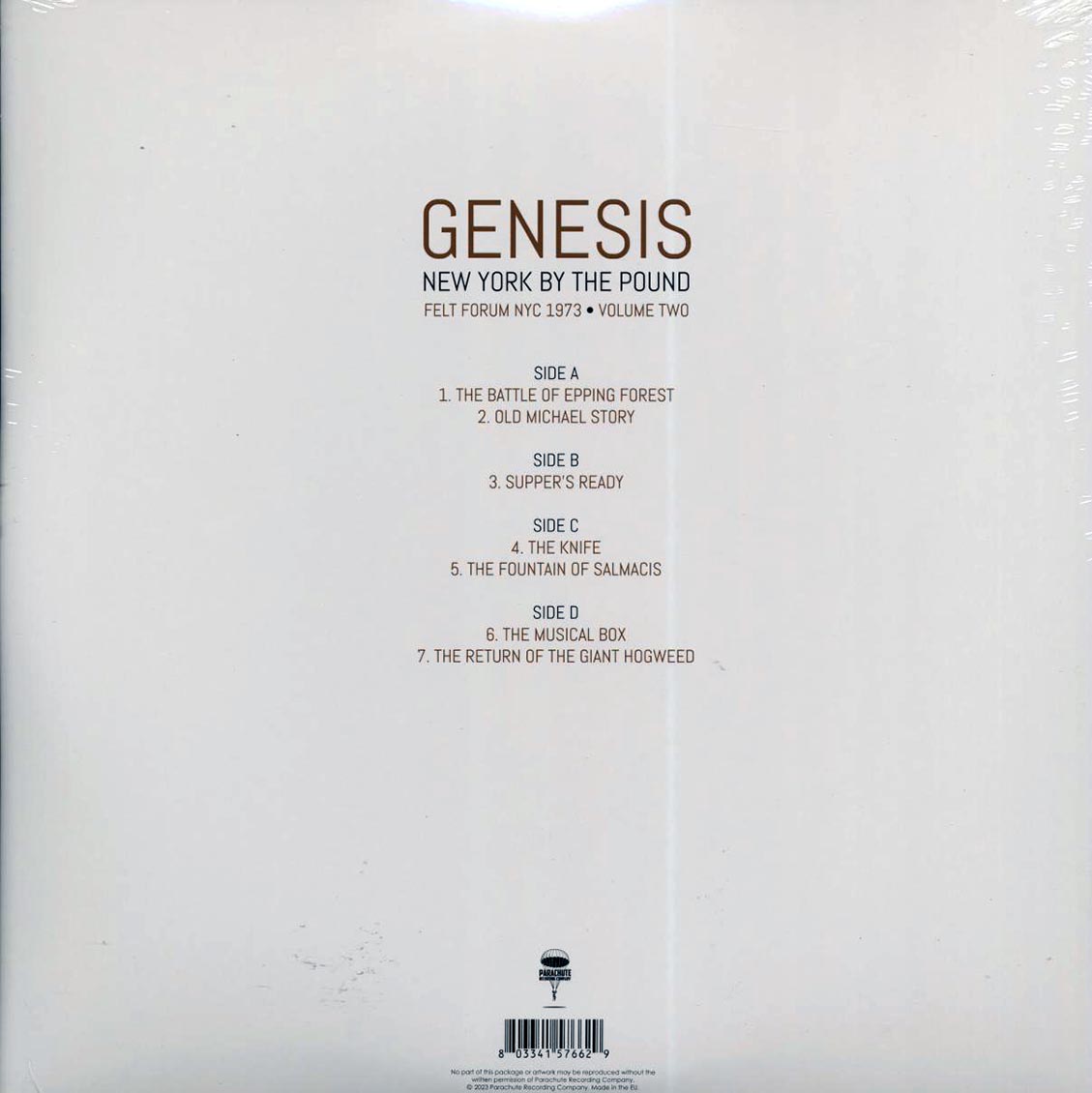 Genesis - New York By The Pound Volume 2: Felt Forum NYC 1973 (2xLP) - Vinyl LP, LP