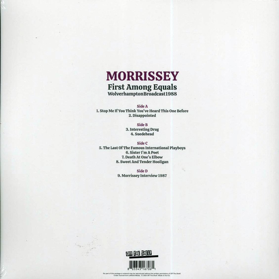 Morrissey - First Among Equals: Wolverhampton Broadcast 1988 (2xLP) - Vinyl LP, LP
